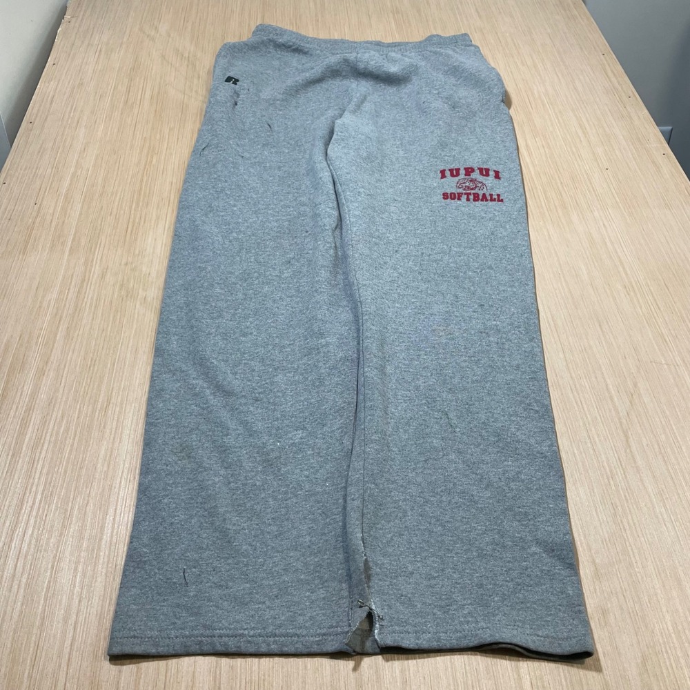 Russell Athletic Sweatpants Women IUPUI Softball Heather Gray Wide Leg Large